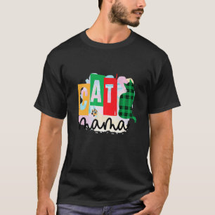 T-shirt Patchwork Graphique Chat Maman