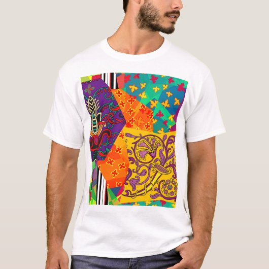 T-shirt Patchwork indien turc festier Mandala (Devant)