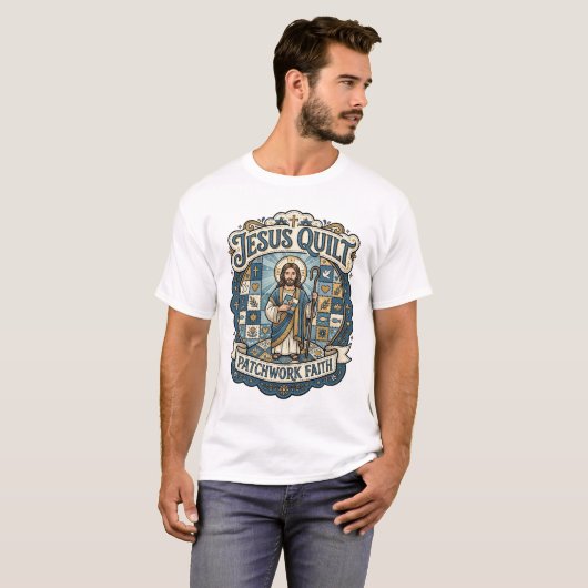 T-shirt Patchwork Jésus Foi Patchwork Jésus (Devant entier)