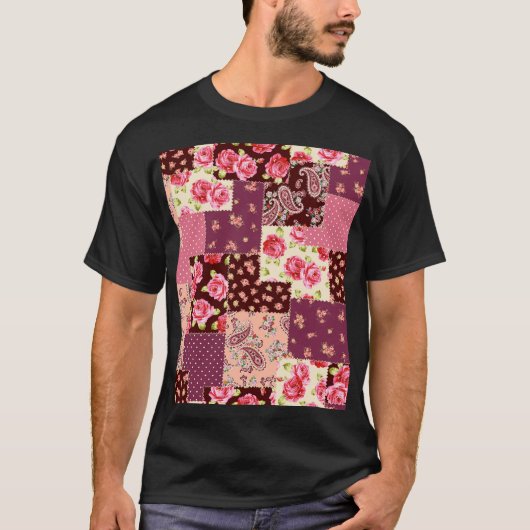 T-shirt Patchwork mignon Motif (Devant)