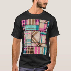T-shirt Patchwork Plaid, Vintage Arrière - plan sans coutu