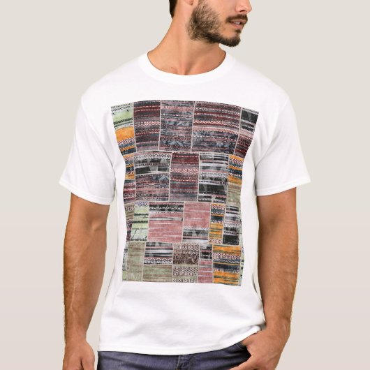 T-shirt Patchwork Quilt Collage Impression transparente. (Devant)