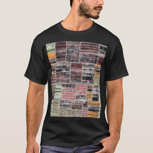 T-shirt Patchwork Quilt Collage Impression transparente. (Devant)