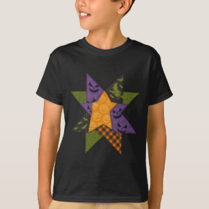T-shirt Patchwork Quilting Block Star Motif Halloween Qu