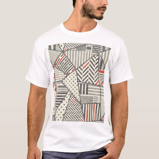T-shirt Patchwork rétro : Conception géométrique Abstraite (Devant)