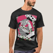 T-shirt patchwork rouge, populaire, patchwork lancer oreil (Devant)