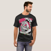 T-shirt patchwork rouge, populaire, patchwork lancer oreil (Devant entier)