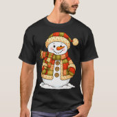 T-shirt Patchwork Snowman Retro Funny Snowman Holiday Chri (Devant)