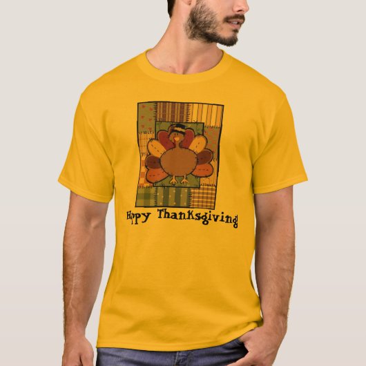 T-shirt Patchwork Turquie de thanksgiving (Devant)