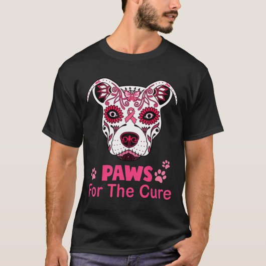 T-shirt Pâtes Pour Le Cancer Cure Du Sein Pitbull - Nouvea (Devant)