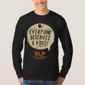 T-shirt Pathologiste du langage vocal SLP (Devant)