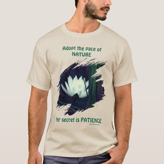 T-shirt Patience Emerson Inspirational Quote Lotus (Devant)