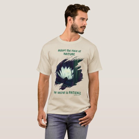 T-shirt Patience Emerson Inspirational Quote Lotus (Devant entier)
