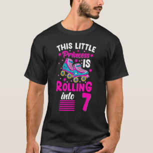 T-shirt Patin à roulettes 7ème anniversaire 7 ans fille fê