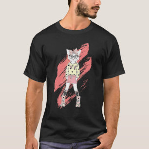 T-shirt Patin à roulettes Chat Pull Chat Patinage à roulet