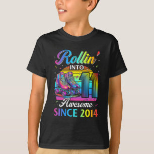 T-shirt Patinage à rouleaux d'anniversaire 11e fille Rolli