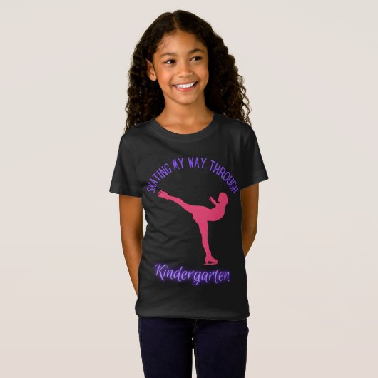 T-Shirt Patinage à travers la maternelle (Devant entier)