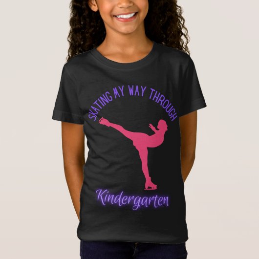 T-Shirt Patinage à travers la maternelle (Devant)