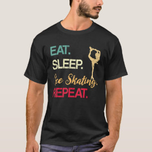 T-shirt Patinage Artistique Hiver Patineur Manger Dormir P