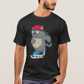 T-shirt Patinage artistique sur glace de chat Patins à gla