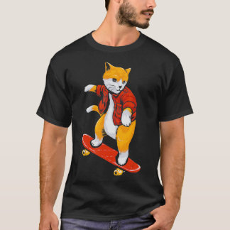 T-shirt Patinage de chat skateboard amoureux des chats i l
