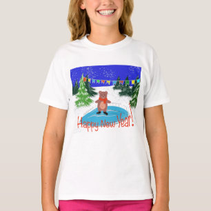 T-shirt Patinage drôle d'ours