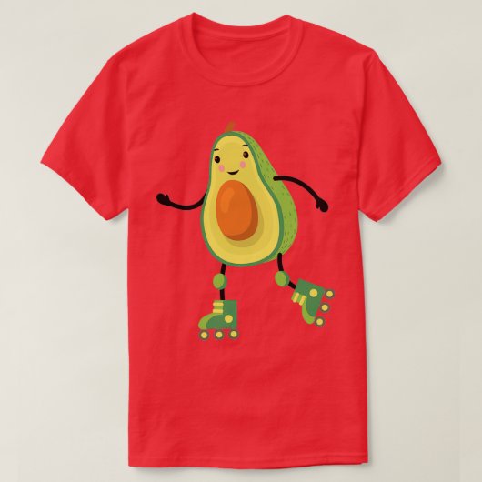 T-shirt Patinage mignon Avocado Rollerskates Guac Guacamol (Design devant)