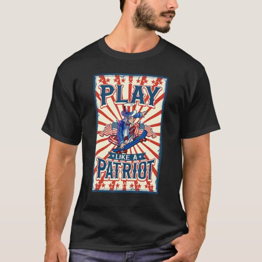 T-shirt Patinage Oncle Sam 4 juillet Garçons Enfants Ameri (Devant)