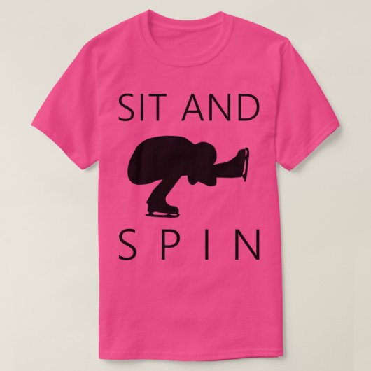 T-shirt Patinage Sit Spin Homme Noir Silhouette (Design devant)