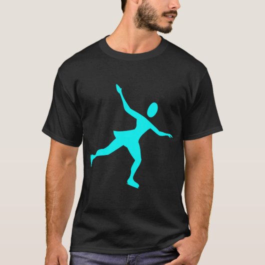 T-shirt Patinage sur glace - Cyan (Devant)