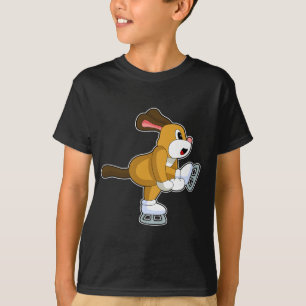 T-shirt Patinage sur glace de chien Patins sur glace