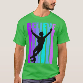 T-shirt Patinage sur glace masculin Patinage sur glace Vin