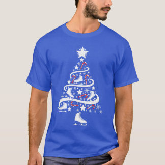 T-shirt Patinage sur glace Sapin de Noël Fête Patineur Hiv
