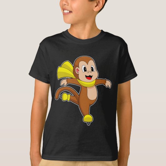 T-shirt Patinage sur glace sur singe Patinage sur glace Pa (Devant)