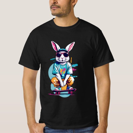 T-shirt Patinage sur lapin (Devant)