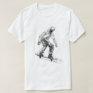 T-shirt Patineur Abstrait en mouvement