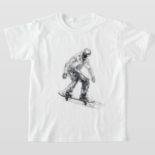 T-shirt Patineur Abstrait en mouvement