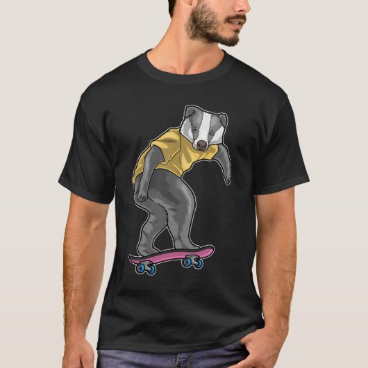 T-shirt Patineur de Badger Skateboard (Devant)