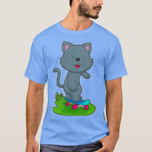 T-shirt Patineur de chat Skateboard