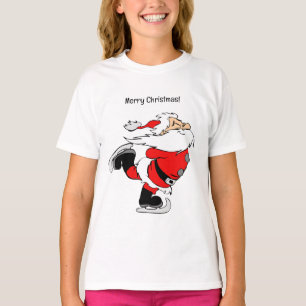 T-shirt Patineur de Noël avec texte personnalisé
