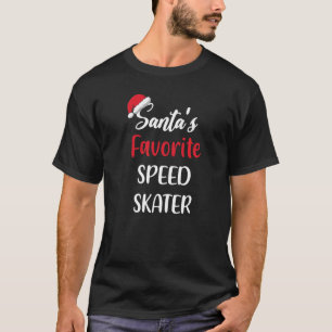 T-shirt Patineur de vitesse préféré du Père Noël Patinage