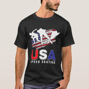 T-shirt Patineur sur glace américain Patinage de vitesse P