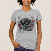 T-shirt Patineuse avec Afro "Little Ray of Sunshine" (Devant)