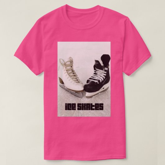 T-shirt Patins à glace sur patinoire (Design devant)