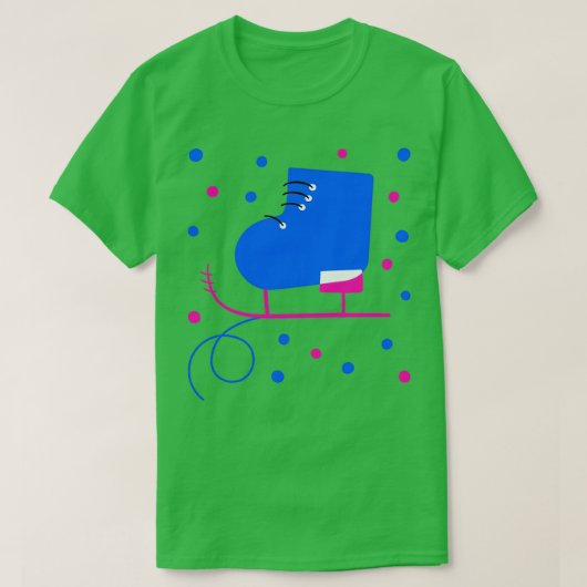 T-shirt Patins à néon bleu (Design devant)