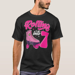 T-shirt Patins à rouleaux vieux de 7 ans roulent en 7 rétr