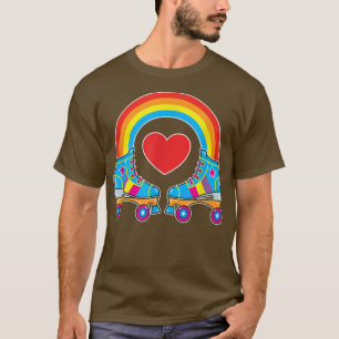 T-shirt Patins À Roulettes Avec Étoiles Du Coeur Et Arc En