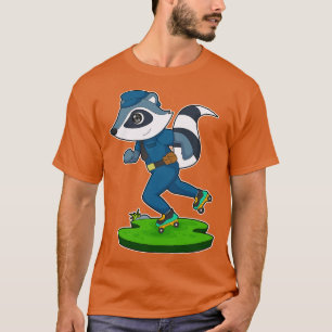 T-shirt Patins à roulettes Racoon Cop Police