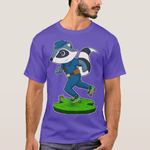 T-shirt Patins à roulettes Racoon Cop Police