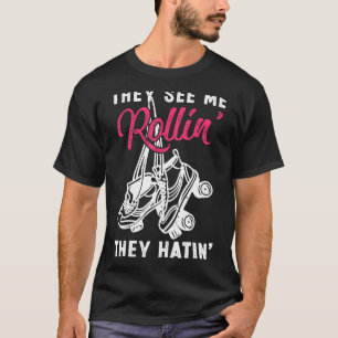 T-shirt Patins À Roulettes vintages Retro Ils Me Voient Ro